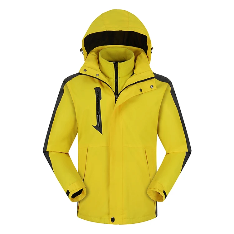 

Fashion Contrast Design Winter Seam Sealed Coat Men Waterproof 3 in 1 Down Jacket Custom Logo