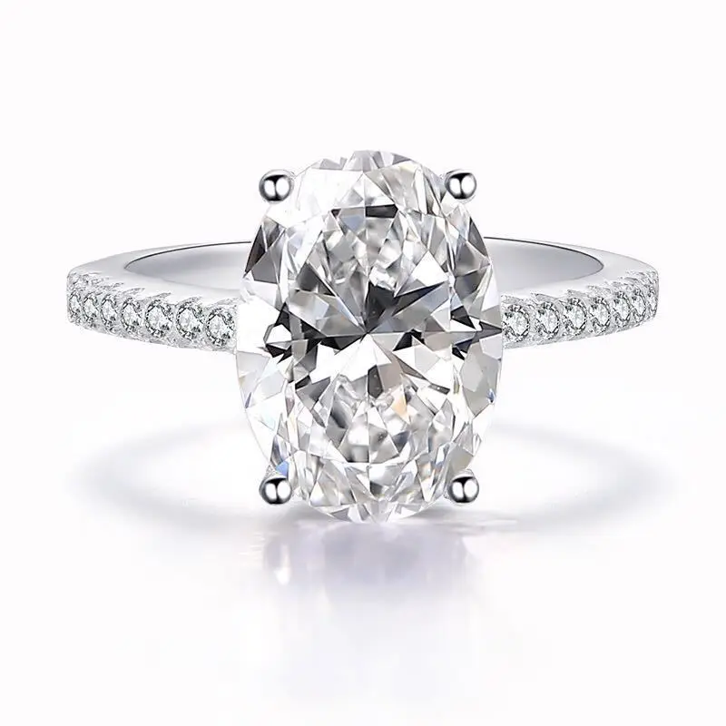 

New product rose gold s925 silver simulation diamond oval 10X14 Radiant diamond bottom cut 9 carats