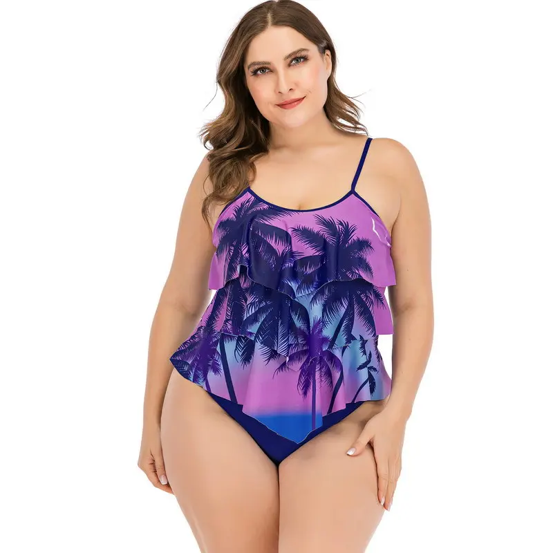 

High Quality New Color Print Summer Ladies Small Fresh Print Plus Size Sexy Bikini Fashion Personality Swimwear Beachwear, As pictures