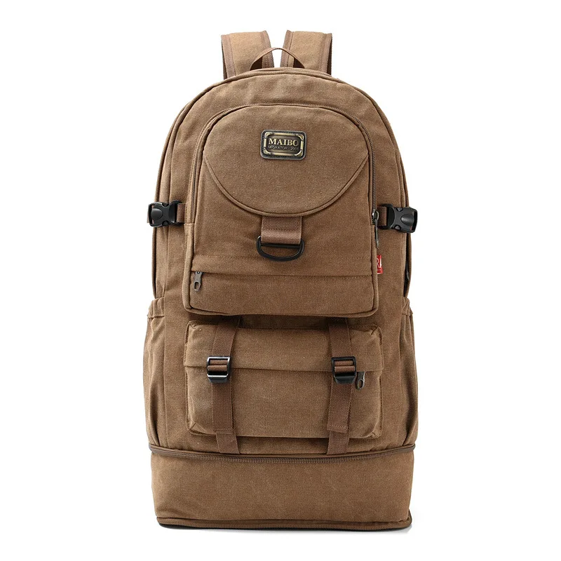 

Designer Backpack Large Capacity Travel Duffel Bag Unisex Canvas Backpack, Coffee/army green/khaki