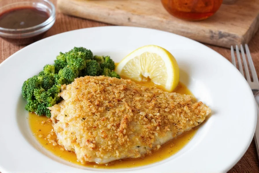 Parmesan crusted tilapia on a plate