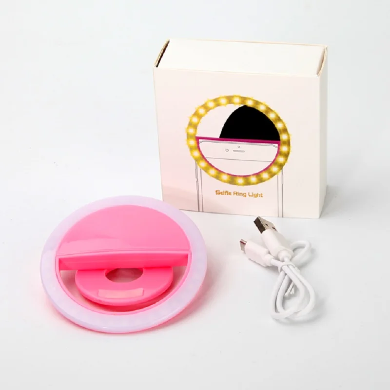 
Hot Sale Network Broadcast Handy Flash Dimmable Led Circle Selfie Beauty Mini Ring Fill Light Phone 