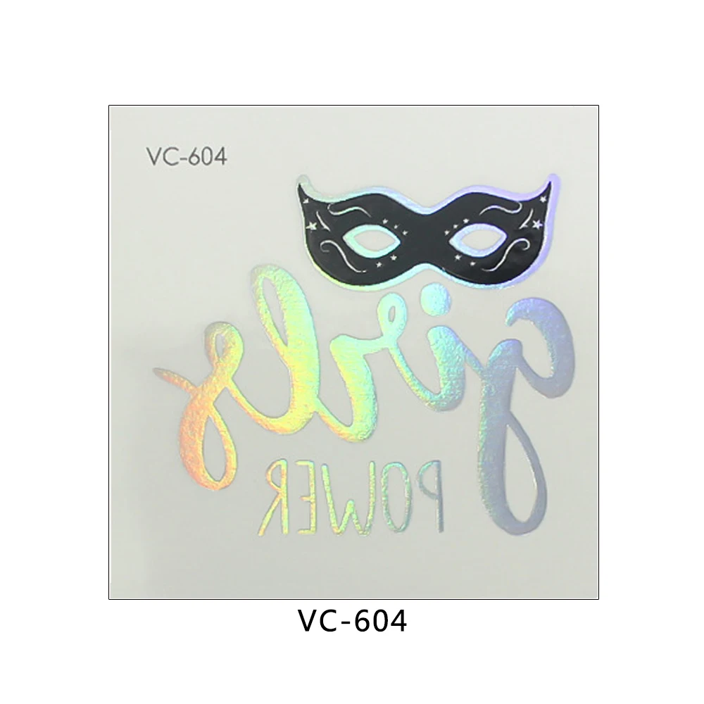 

VC601-VC616 Wedding tattoo sticker fashion metal laser tattoo sticker, Metallic / colorful / customized