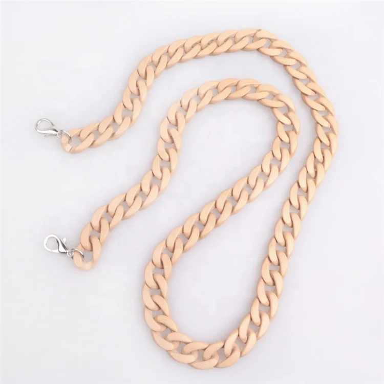 

B-C012 Cheap Acrylic Resin Plastic Wood Short Small Bag Chain