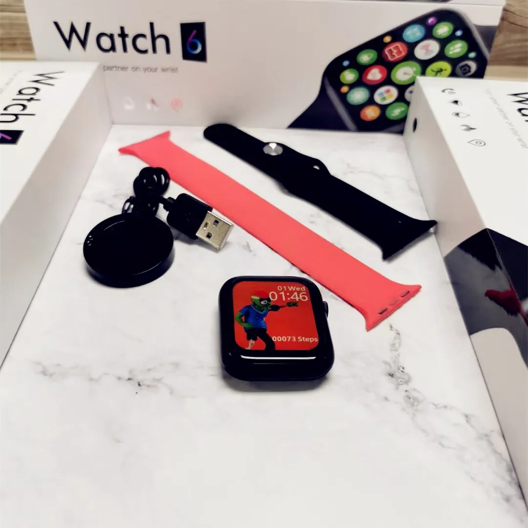 

2021 latest game smart watch series 6 touch screen,big screen 1.75" series 6 clone watch heart rate custom wallpaper,x16 watch 6