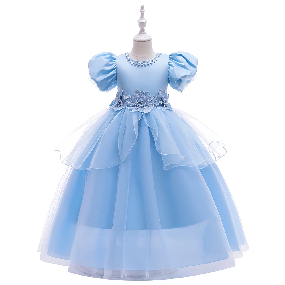 

MQATZ In-stock Girl Dress Children Garments Flowers Kids Cotton Cinderella Ball Gown LP-266