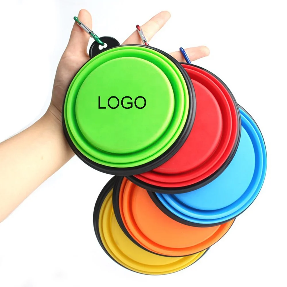 

Customized LOGO Printed TPE Collapsible Carrier Portable Travel Pet Bowl