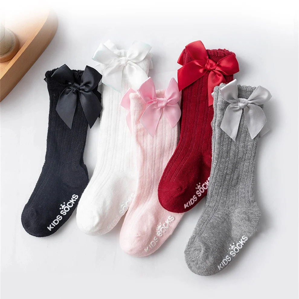 

Wholesale Cheap Kids Socks Big Bow Non Slip Socks Baby Cute Bow Stockings Young Children Stockings for Toddler Kids