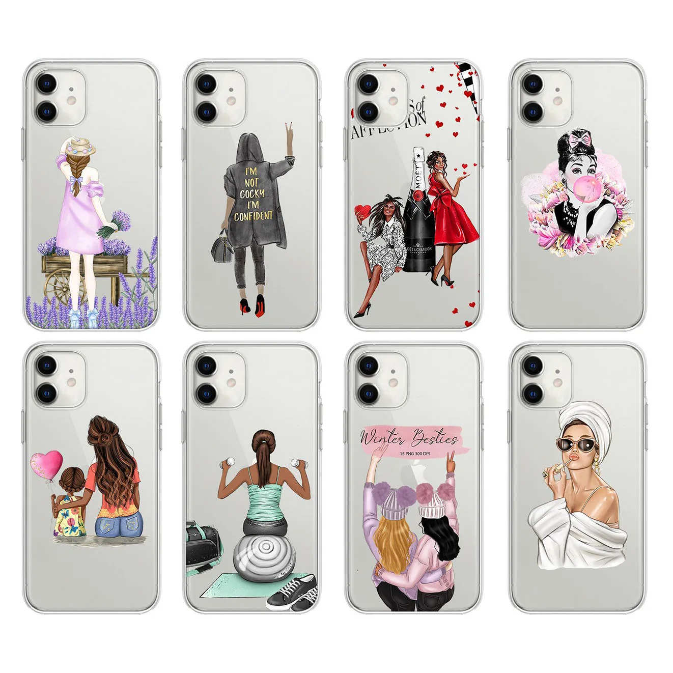 

Custom Print Logo Phone 12 Case Cover Fashion Girl Soft Shell Mobile Phone Case For Phone 12pro 6 7 8 6p 7p 8p Max Cases, Custom any color