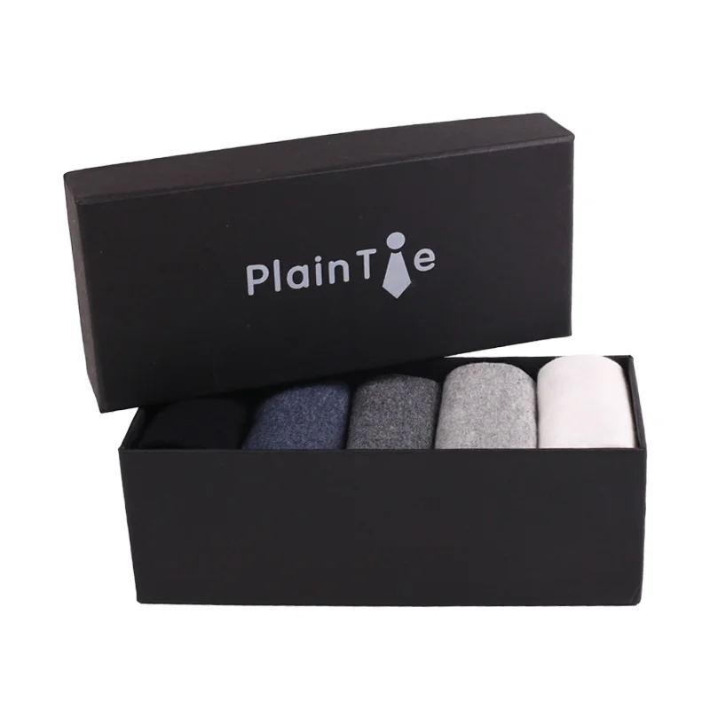 Pure Color Breathable Cotton Dress Socks Men Tube Bamboo Box Packing Socks Sports Business Lengthen Crew Socks