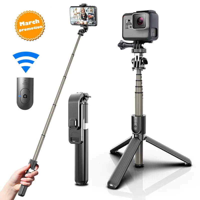 

New Scene L03 Phone Selfie Stick With Tripod With Wireless Remote Cell Phone Bluetooths Selfie Stick Selfy Sticks