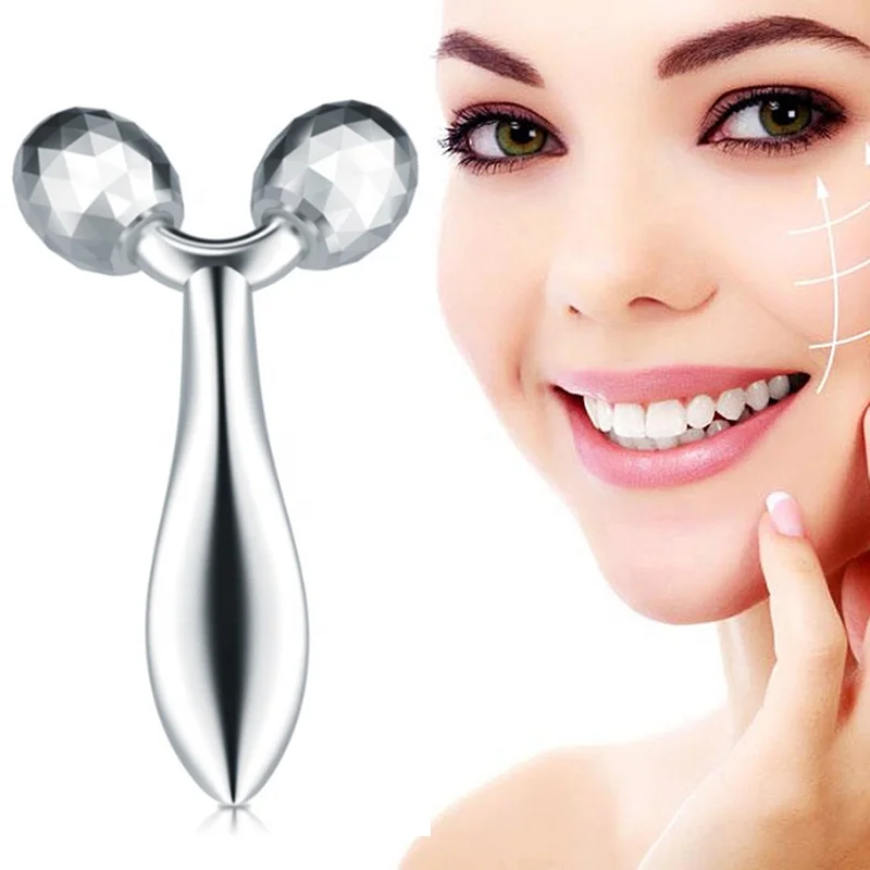 

Multi-functional dual foot massager roller facial massager face lift machine, Silvery