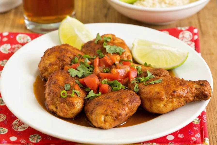 Bone-in chicken thighs marinated in sazon goya
