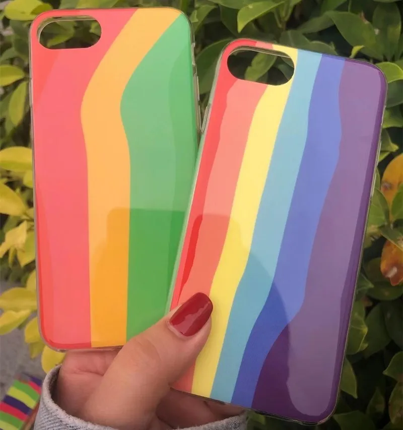 

Rainbow Colorful Phone Case coque for iphone12 11 PRO MAX X XR XS Mobile Cover for vivo v17 pro mobile accessori phone case, Rainbow color