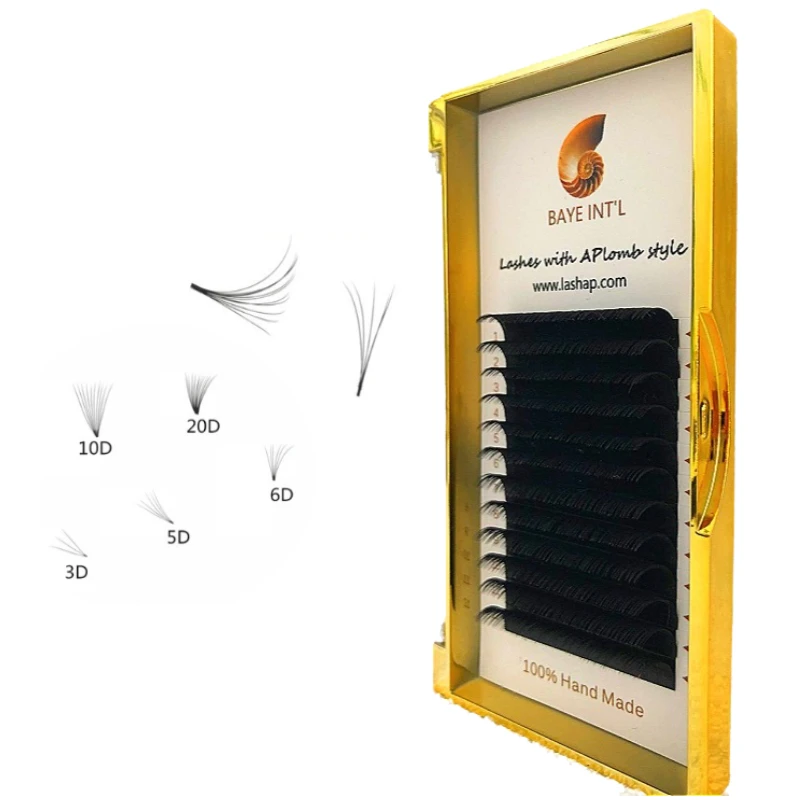

LASHAP 3d Russian Volume custom made Eyelash Packaging Box Label Factory Custom Lashes Mix Extensions auto fan lash extensions
