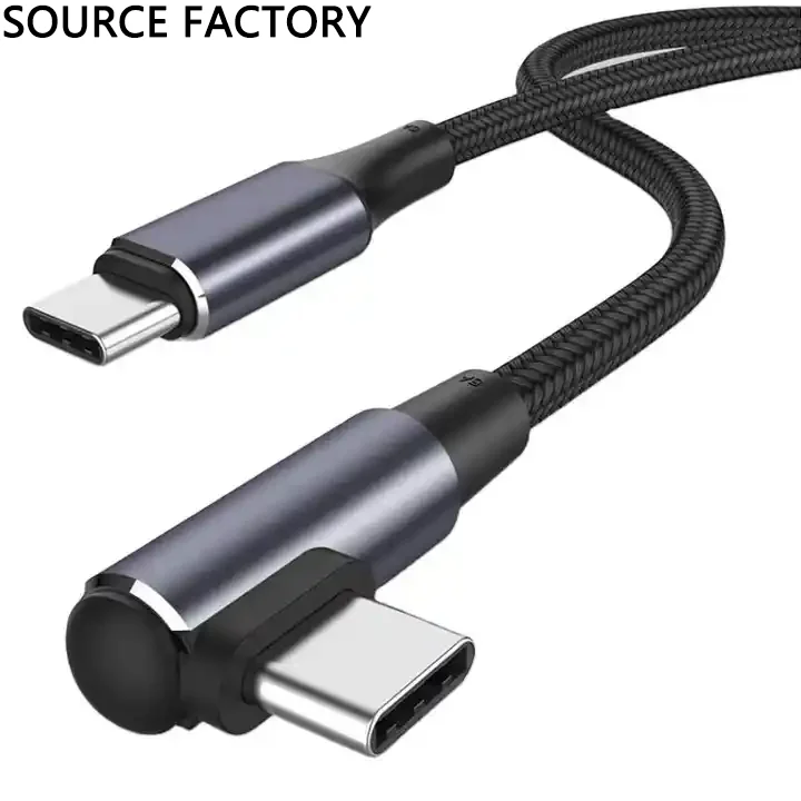 

PD 100W 20V 5A Usb C To Type C Cable Customize OEM Trending Products 90 Degree Right Angle Multicolor Cable for Samsung S5