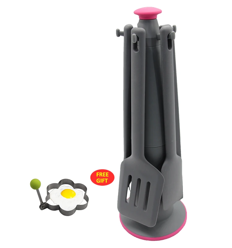 

Colorful New Arrival Luxury Essentials Baby Cooking Tools Organizer Silicone Kitchen Equipment Rotating Holder Utensils Set, Customized