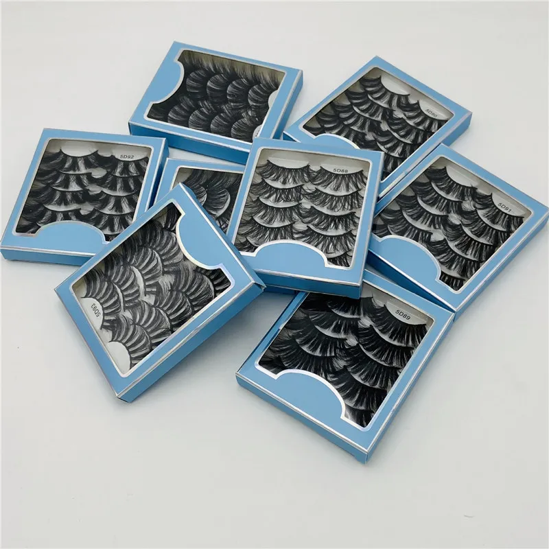 

5pairs 5D Faux Mink Lashes Handmade High-Quality 25mm lashes Natural Long Dramatic Volume Eye Lashes, Black