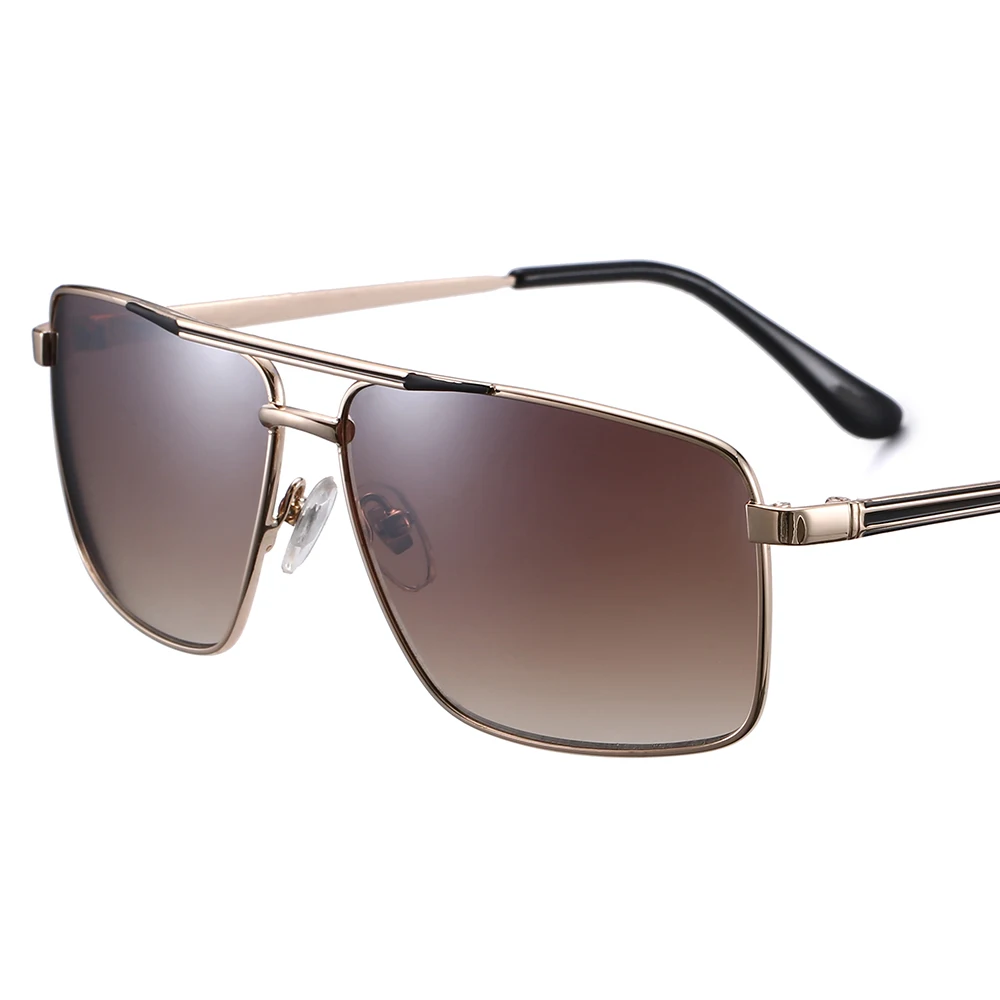 

Design double bridge classic metal frame polarized sunglasses