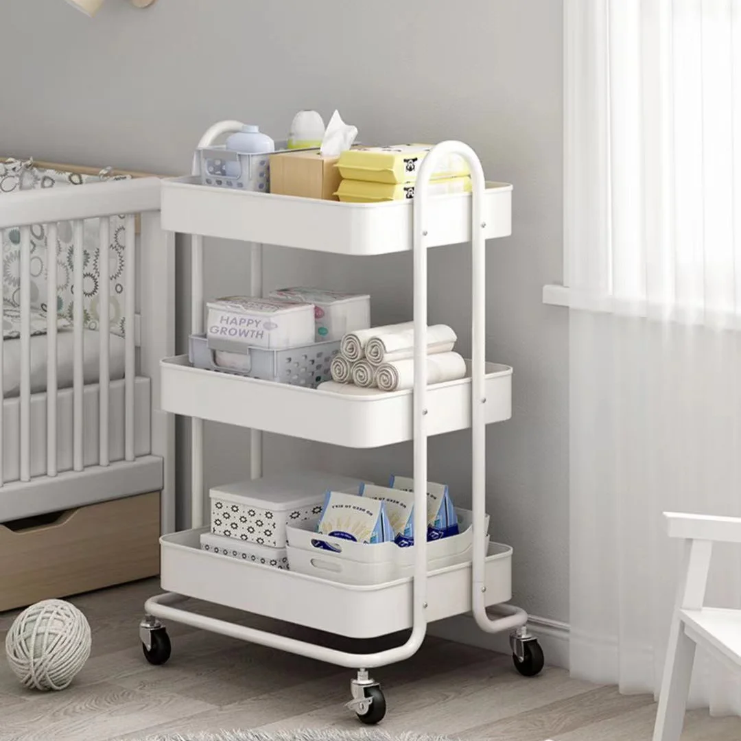 

3 Tier Utility Home Trolley Kitchen Storage Organizer Rolling Cart