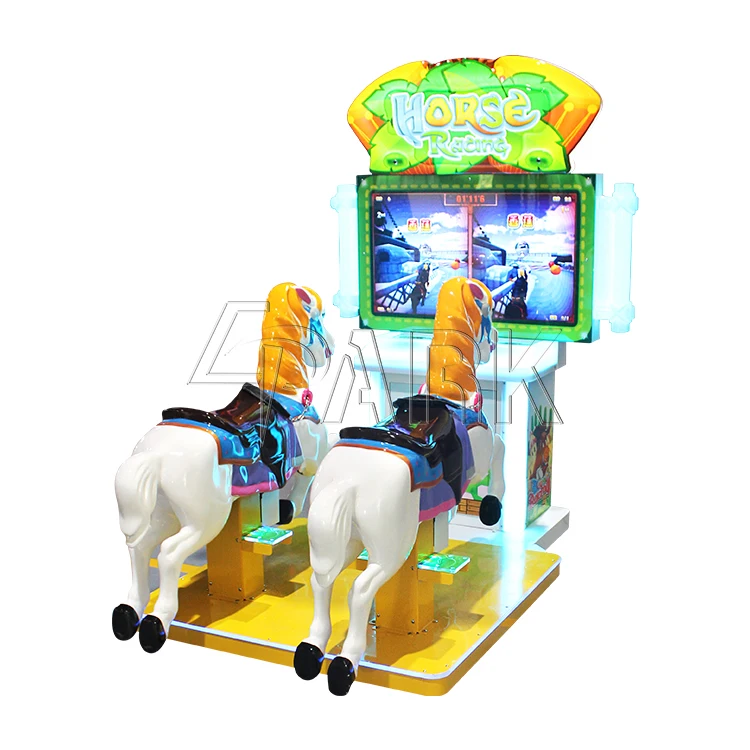 

2020 coin operated horse racing games machine EPARK coin operated 3D swing horse racing moto video car simulator, Customized