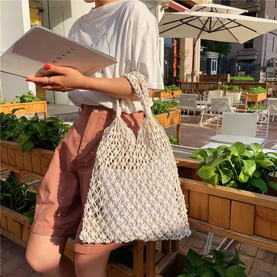 

Hot Sale Handwoven Women Multi-functional Shoulder Handbag Recycle Fashion ECO Friendly Shopping Bag, White yellow black camel gray pink army green