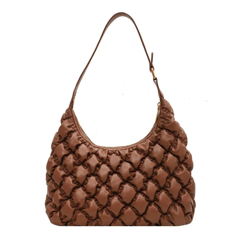 

New Arrival Wrinkled Leather Shoulder Bag Ruched Hobo Bag Ruched Shoulder Bag, 5 colors