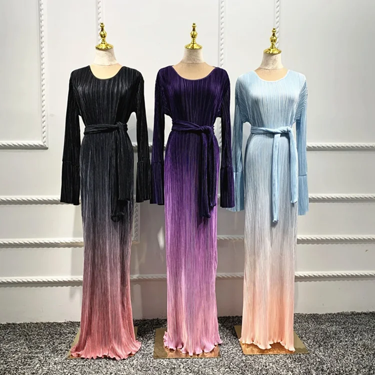 

Ramadan EID Dresses Women Printing Satin Dubai Turkey Sudan Abaya Thobe Muslim Dress For Middle East Islamic Clothing