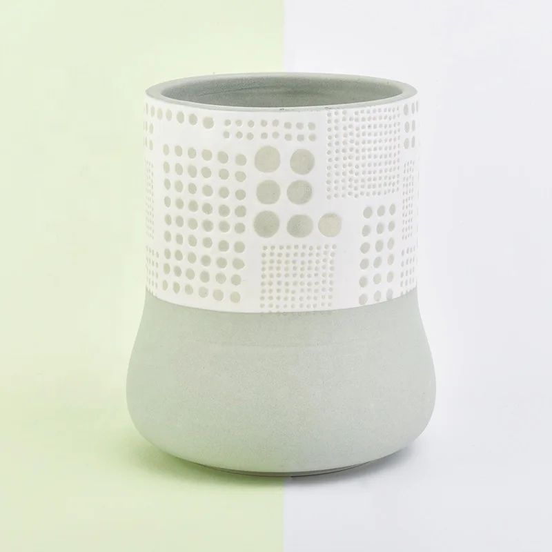Green matte ceramic candle jar votives candle holder home decoration use