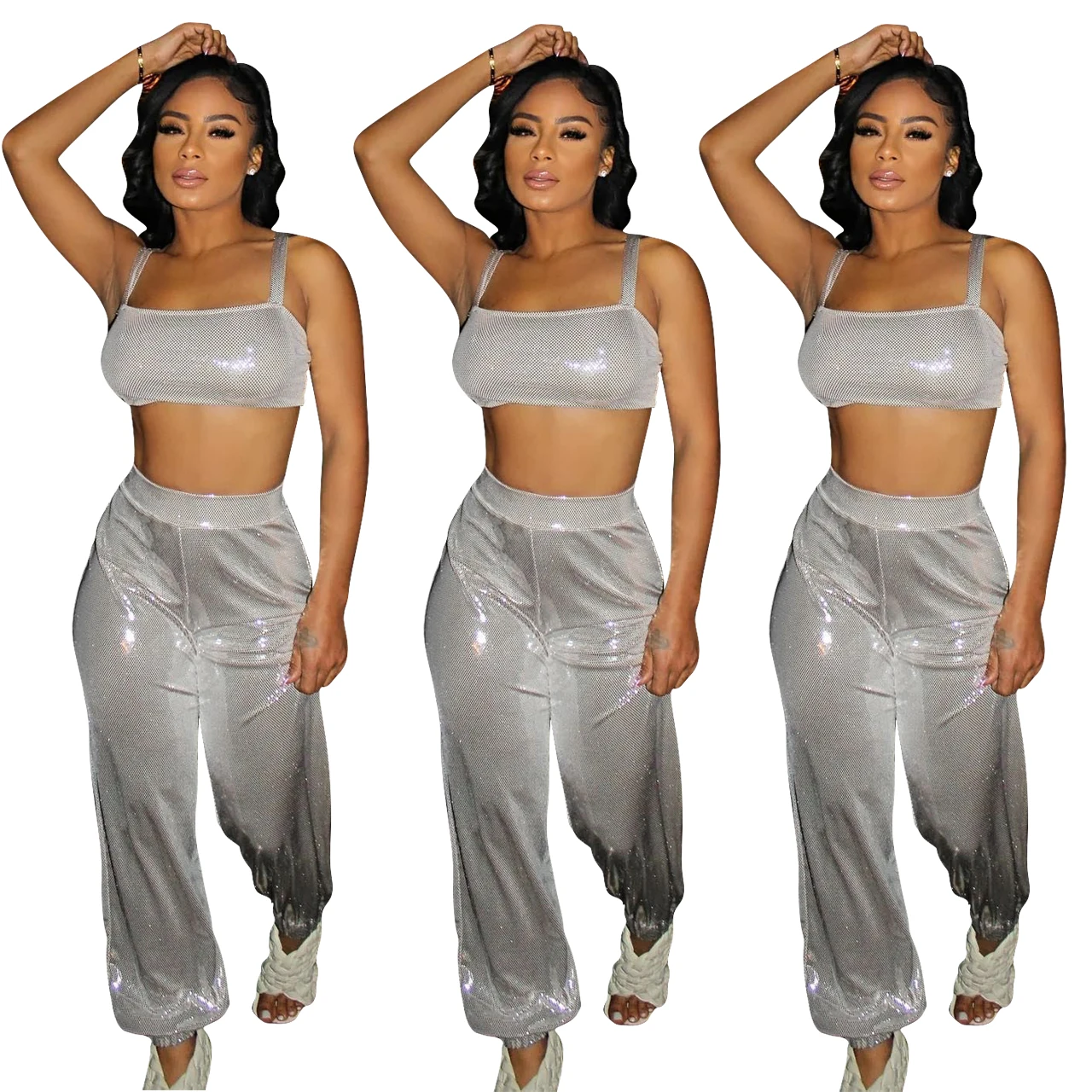 

2022 Wholesale Plus Size Women 2 Piece Jogger Gym Fitness Set Seamless Workout Women Yoga Set, Picture