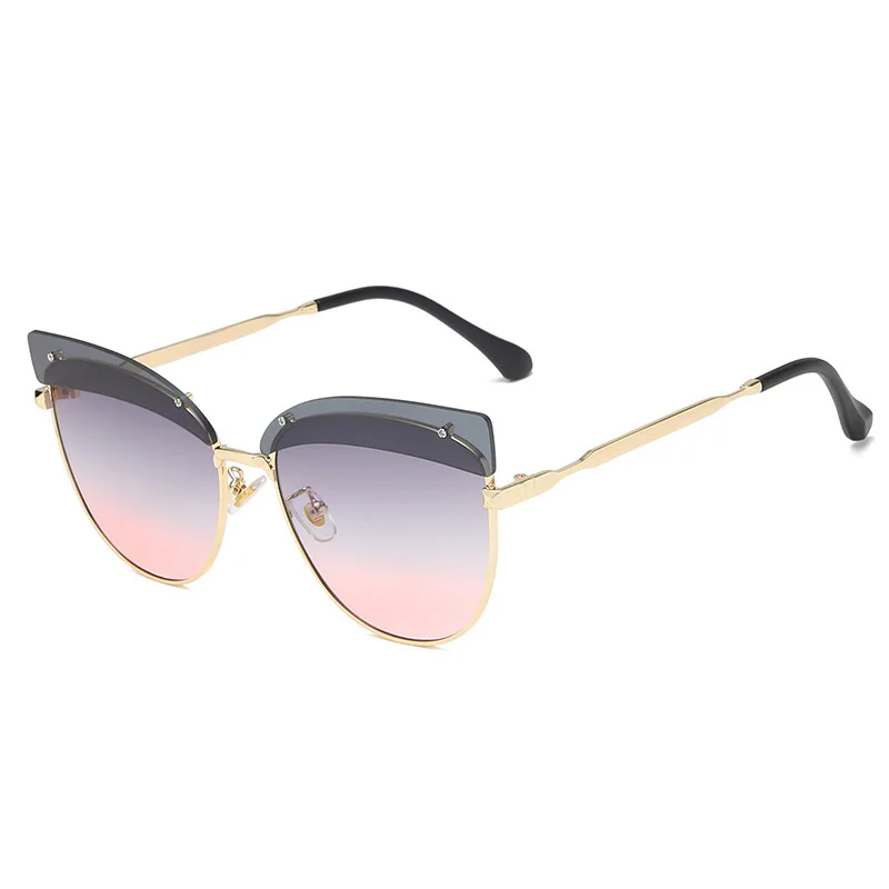 

MJ-0338 The New Trend Of The Double Color Of The Lacquer That Bake Eyebrows Gradual Color Lens Metal Frame Sunglasses Fashion