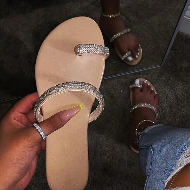 

low price glitter rhinestone women sandals slipper, Black,beige
