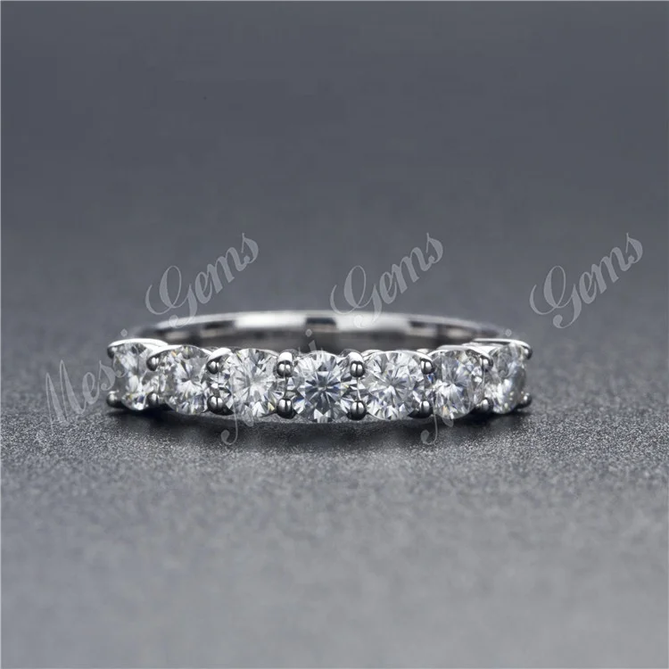 

Wholesale price Half Eternity 18k white gold Moissanite diamond wedding ring