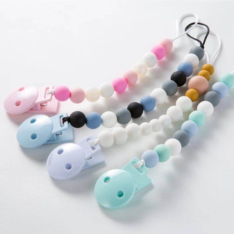 

Colors Pacifier Clip Personalised Dummy Clip Baby Soother Chains Pacifier Newborn Pacifier Holder Straps for Baby Boys and Girls