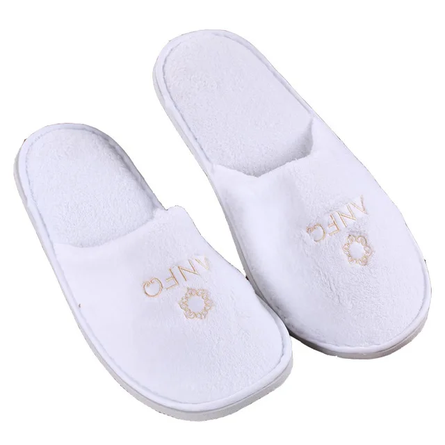 Personalized White Disposable Hotel Slippers,High Quality Hotel/spa ...