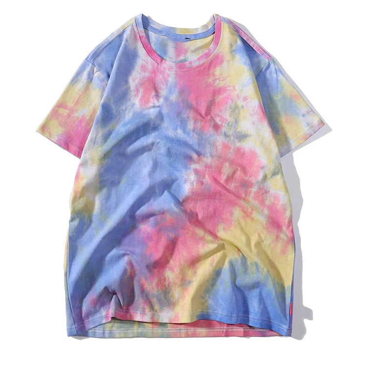 

Wholesale Cheap 100% Cotton Girls Oversized Colorful Tie-dyed T-shirts