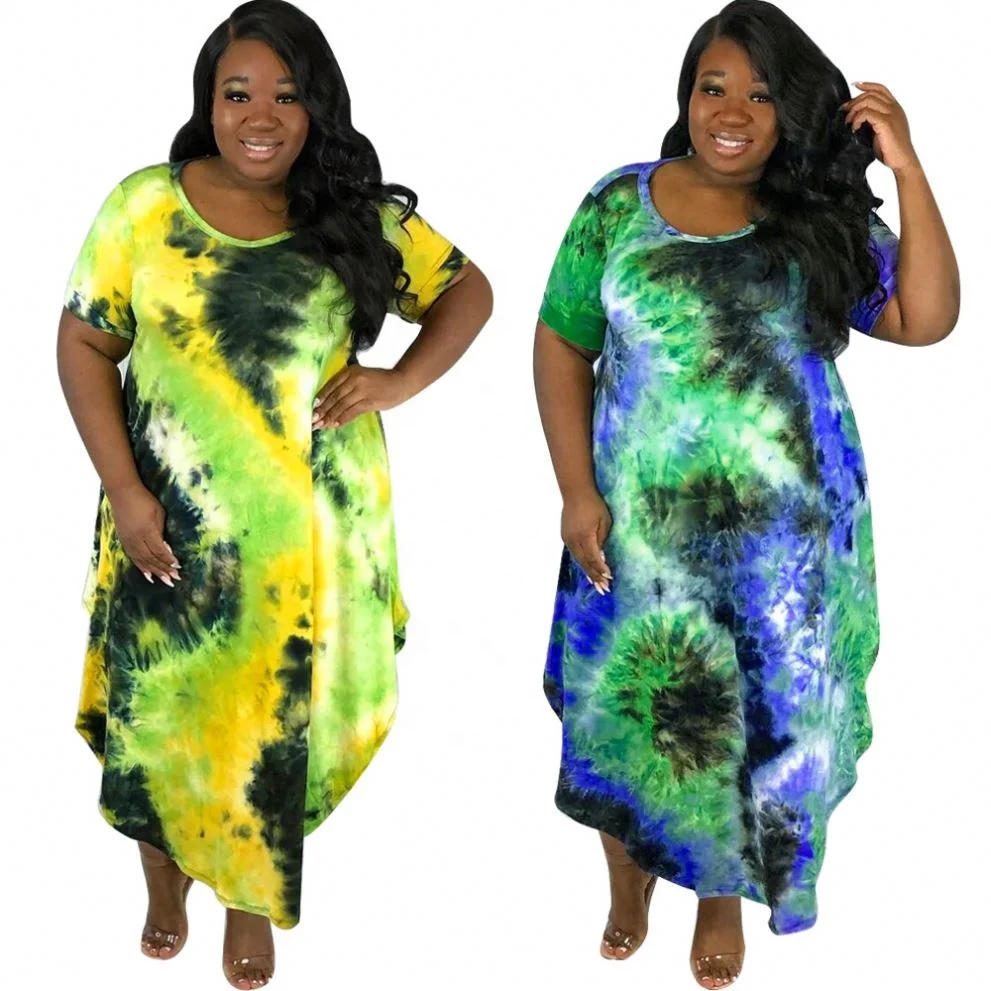 

Women Summer 2020 Tie Dye Plus Size Dresses Plus Size Women Clothing