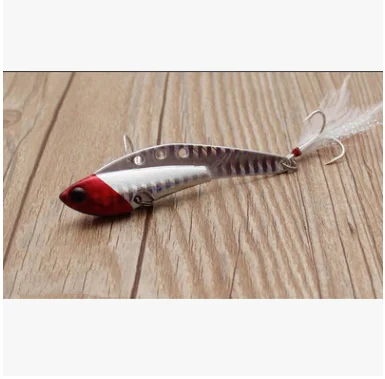 

8cm 25g 2020 metal VIB new 3D eyes long shot TrebleHook seabass minow hard Fishing Lure, As picture