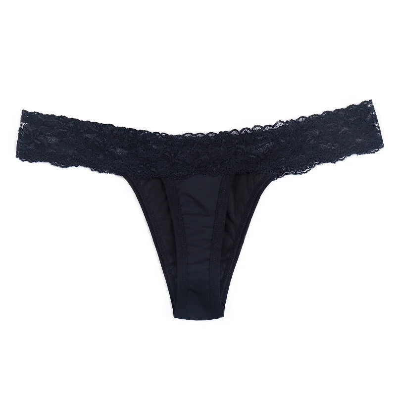 

Period Panties 4 Layer Period Panties Leakproof Menstrual G-String Comfort Lace Sanitary Thong, Black