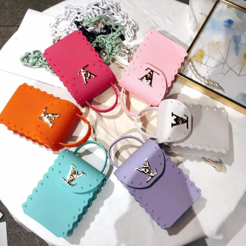

Jelly Girls Hand Bags Small Chain Mini Jelly Bag PVC Jelly Purses, Jelly colors