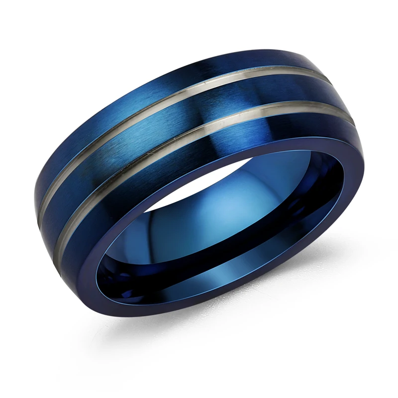 

Men Jewelry High Quality Plating Groove Wedding Ring stainless steel Men's Ring charm jewelry