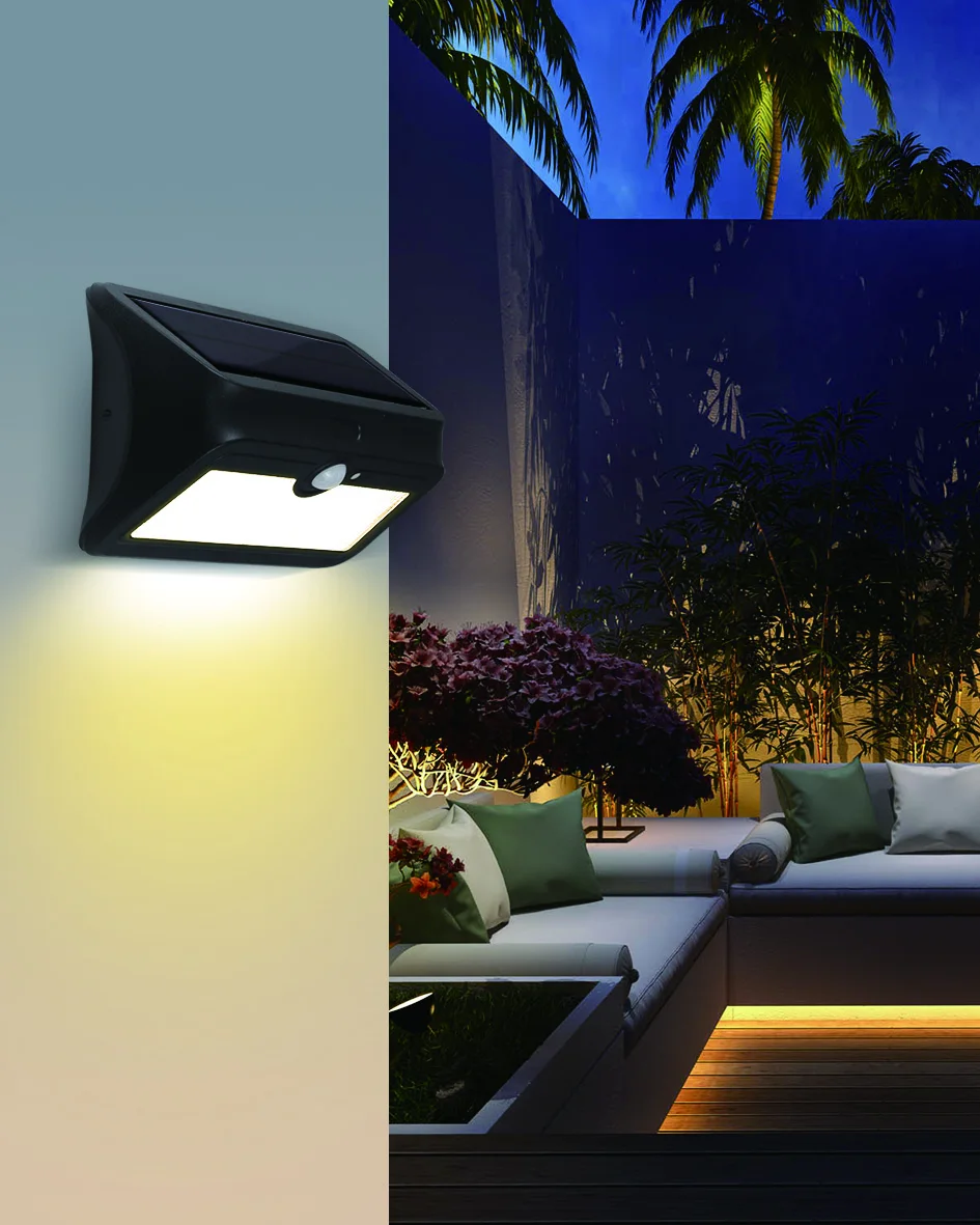 2020 popular Waterproof LED Outdoor Wireless solar wall light solar lamp ip44