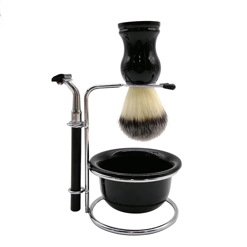

Men's Shaving Razor Kit Soap Bowl & beard Brush Holder Male Beard Shaving Soap Bowl Shaer Stand Male Shaving Tool Set, Black