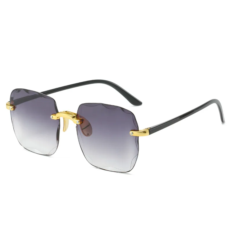 

Sun glasses rimless Popular square Fashion plastic women Sunglasses