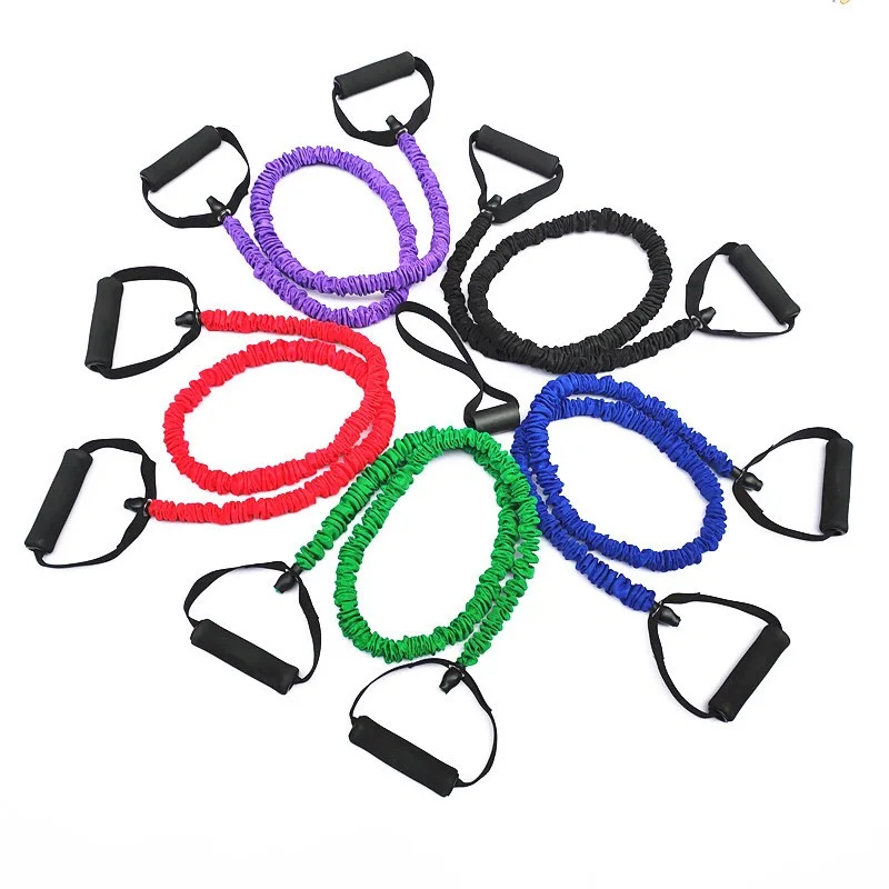 

Multifunctional Fitness Yoga Rally TPE Elastic One Word Pull Rope Band, Green,blue,black,purple,red