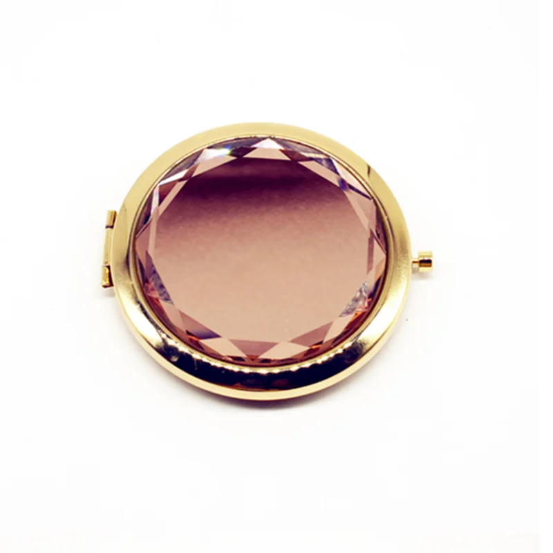 

Luxury Crystal Makeup Mirror Portable Round Folded Compact Mirrors Gold Silver portable Mirror, Sliver