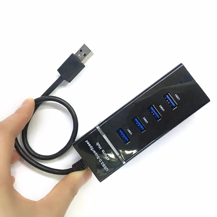 

USB Splitter 3.0 Hub with Light Notebook Computer USB Expansion with 4usb port High Speed 5Gbps, Black white
