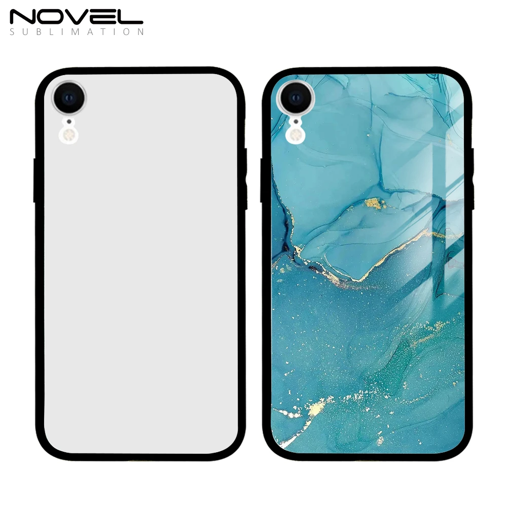 

Fashion Heat Transfer Blank TPU Phone Case Glass Insert For Iphone XR, Black