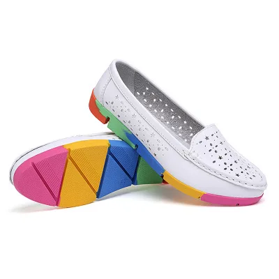 

Summer Breathable Slip On Platform Loafer Casual Shoes Women's Moccasin Work Nurses Shoes, 3 colors