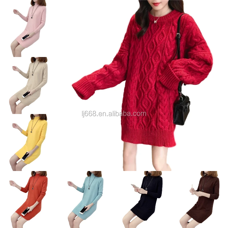 

Women's Long Sweater Cable Long Sleeve Knit Sweater Soft Basic Loose Clothing